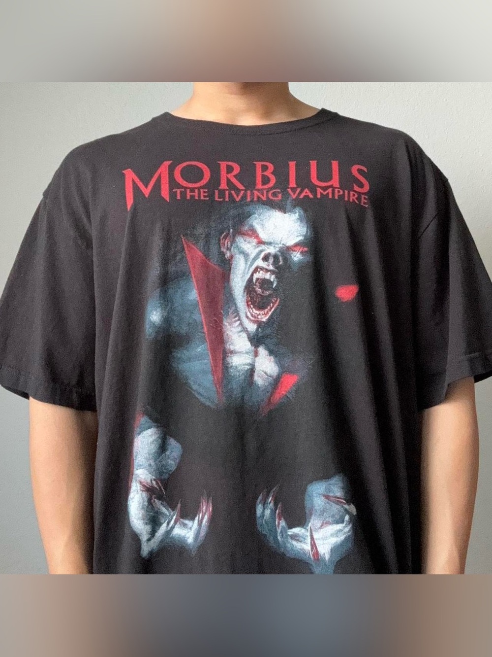 Marvel Morbius the Living Vampire Graphics Black Tee Shirt